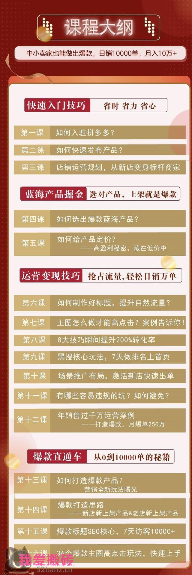 图片[2]|拼多多爆款实战攻略：中小卖家也能做出爆款，日销10000单|52搬砖-我爱搬砖网