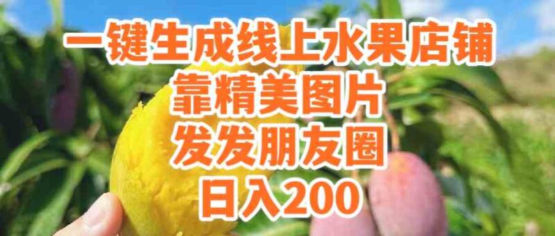 (9467期）一键生成线上水果店，靠精美图片发发朋友圈，也能日入200|52搬砖-我爱搬砖网
