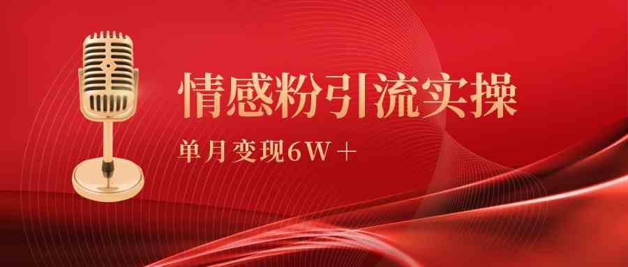 单月变现6w+，情感粉引流变现实操课|52搬砖-我爱搬砖网