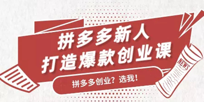 拼多多新人打造爆款创业课：快速引流持续出单，适用于所有新人|52搬砖-我爱搬砖网