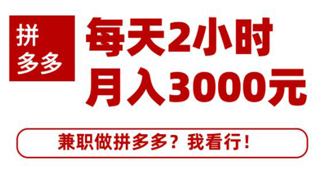 搜外网·拼多多副业课程，每天2小时月入3000元 学习这门课程真的能赚钱|52搬砖-我爱搬砖网