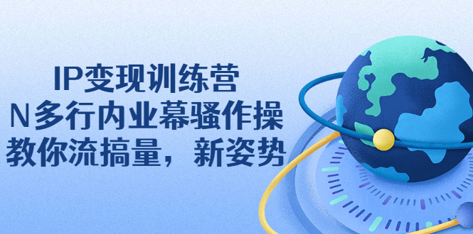 IP变现训练营：N多行内业幕骚作操，教你流搞量，新姿势！|52搬砖-我爱搬砖网