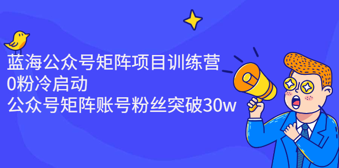 蓝海公众号矩阵项目训练营，0粉冷启动，公众号矩阵账号粉丝突破30w|52搬砖-我爱搬砖网