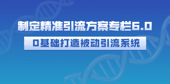 制定精准引流方案专栏6.0：0基础打造被动引流系统|52搬砖-我爱搬砖网