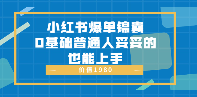 小红书爆单锦囊，0基础普通人妥妥的也能上手|52搬砖-我爱搬砖网