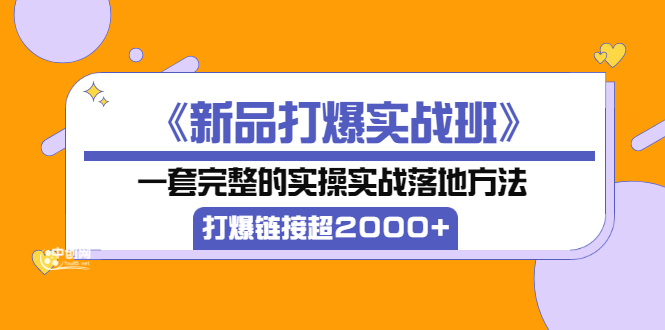 《新品打爆实战班》一套完整的实操实战落地方法，打爆链接超2000+（38节课)|52搬砖-我爱搬砖网