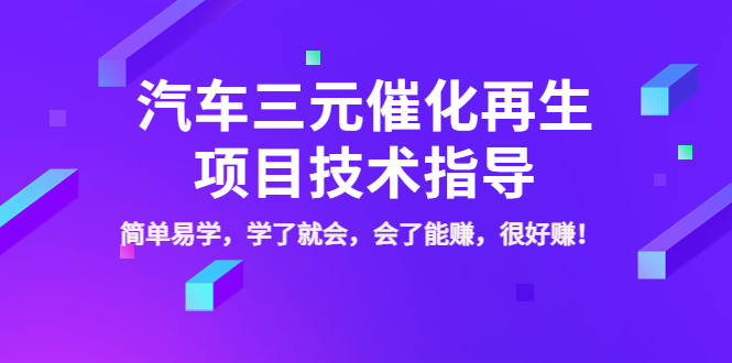 汽车三元催化再生项目技术指导，简单易学，学了就会，会了能赚，很好赚！|52搬砖-我爱搬砖网