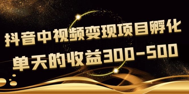 黄岛主《抖音中视频变现项目孵化》单天的收益300-500 操作简单粗暴|52搬砖-我爱搬砖网