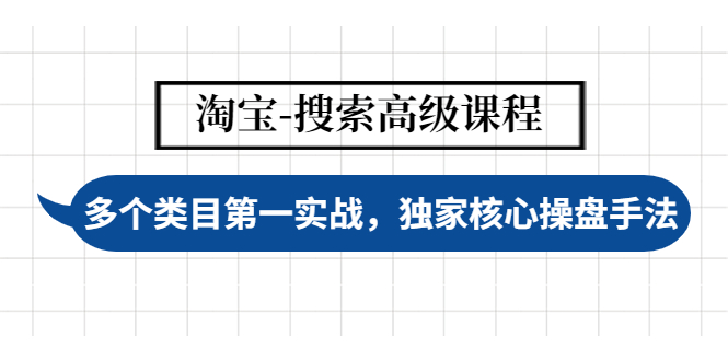 淘宝-搜索高级课程：多个类目第一实战，独家核心操盘手法|52搬砖-我爱搬砖网