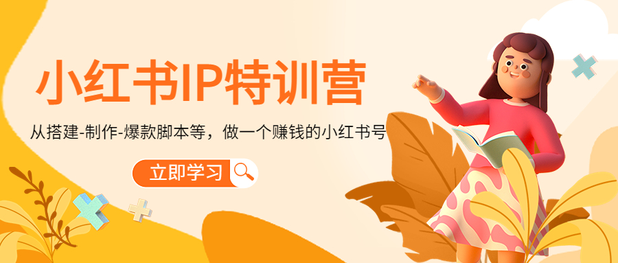 小红书IP特训营：从搭建-制作-爆款脚本等等，做一个赚钱的小红书号|52搬砖-我爱搬砖网