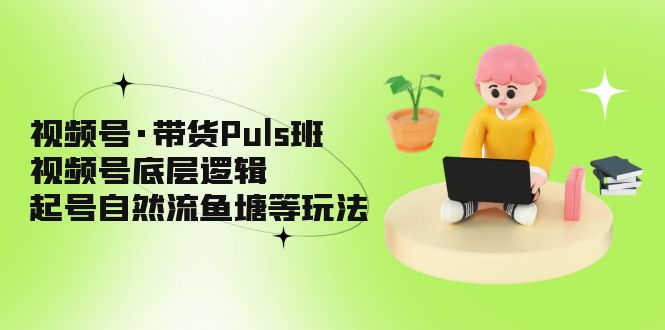 视频号·带货Puls班，视频号底层逻辑，起号自然流鱼塘等玩法|52搬砖-我爱搬砖网