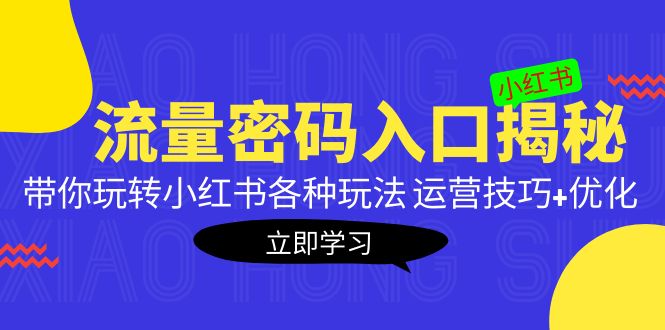 小红书流量密码入口揭秘：带你玩转小红书各种玩法 运营技巧+优化！|52搬砖-我爱搬砖网