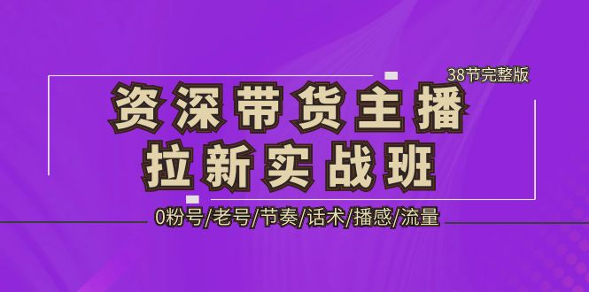 资深·带货主播拉新实战班，0粉号/老号/节奏/话术/播感/流量-38节完整版|52搬砖-我爱搬砖网