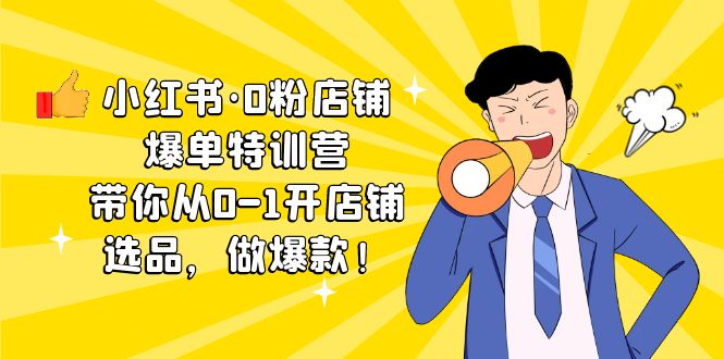 小红书·0粉店铺爆单特训营 带你从0-1开店铺，选品，做爆款|52搬砖-我爱搬砖网