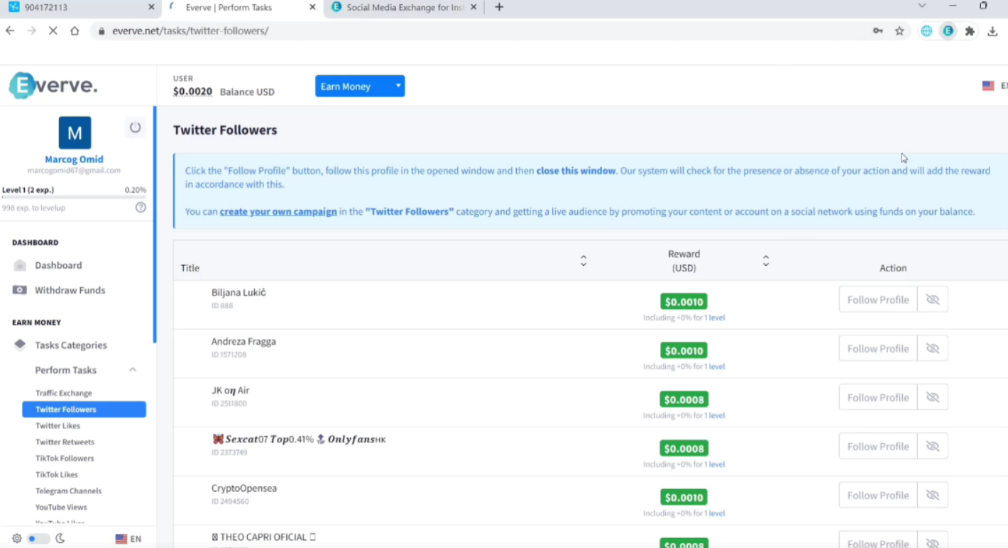 图片[3]|外面收费1988海外平台点赞关注全自动挂机项目 单机一天30美金【脚本+教程】|52搬砖-我爱搬砖网