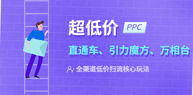 2023超低价·ppc—“直通车、引力魔方、万相台”全渠道·低价扫流核心玩法|52搬砖-我爱搬砖网