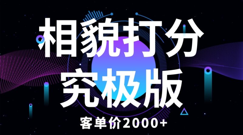 相貌打分究极版，客单价2000+纯新手小白就可操作的项目|52搬砖-我爱搬砖网