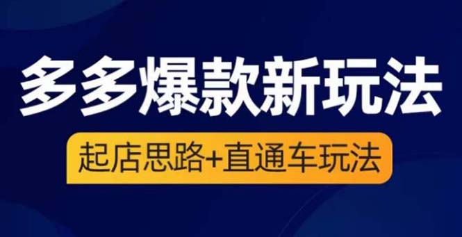 2023拼多多爆款·新玩法：起店思路+直通车玩法|52搬砖-我爱搬砖网