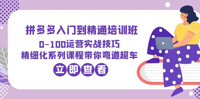 2023拼多多入门到精通培训班：0-100运营实战技巧 精细化系列课带你弯道超车|52搬砖-我爱搬砖网