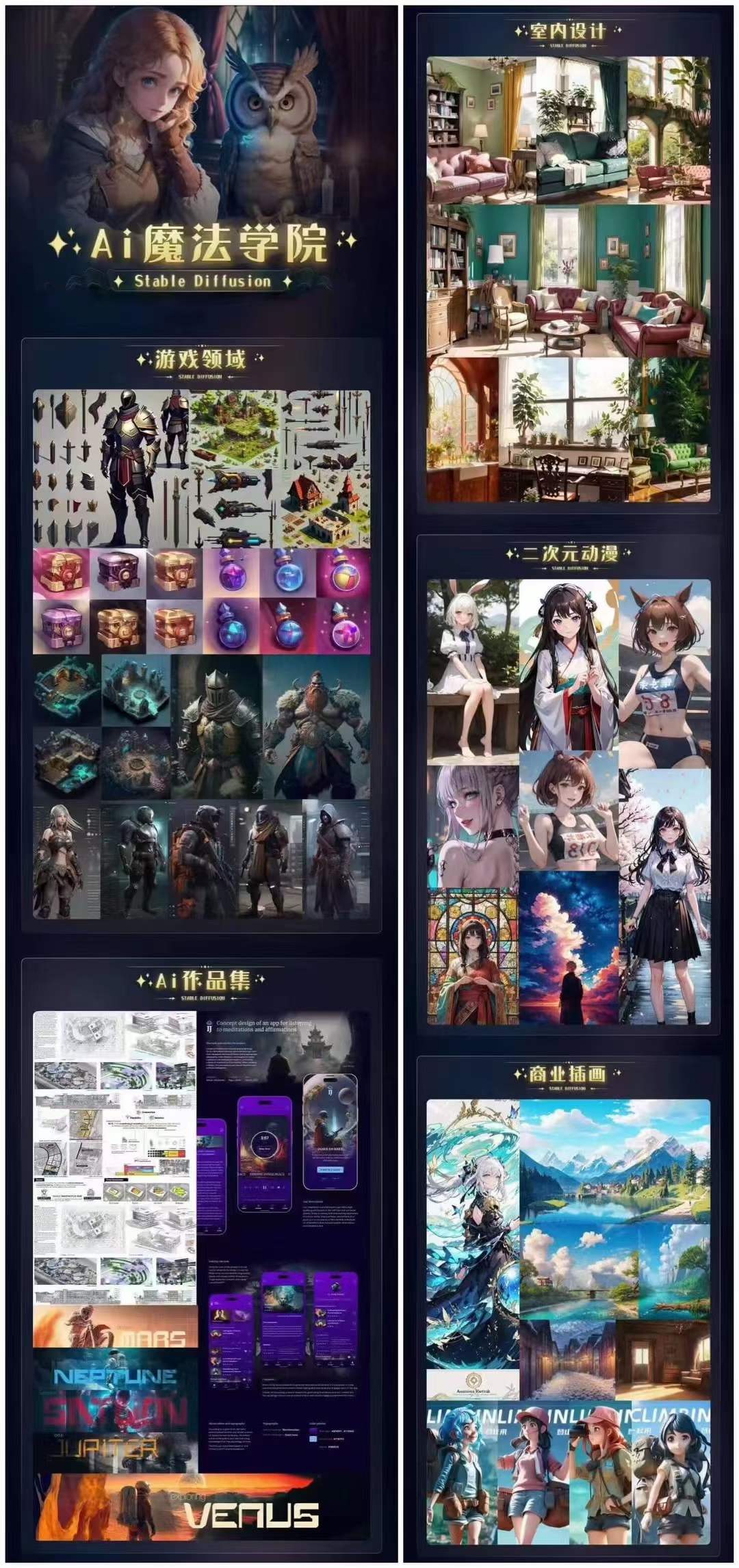 图片[2]|Ai魔法绘画 Stable Diffusion专业课 高效辅助Ui/运营作品集 0到精通系统课|52搬砖-我爱搬砖网