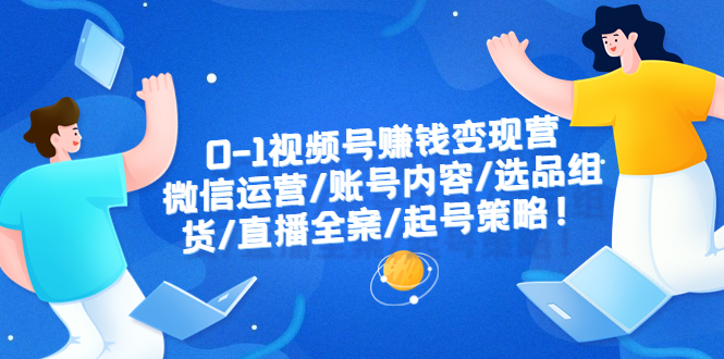 0-1视频号赚钱变现营：微信运营-账号内容-选品组货-直播全案-起号策略！|52搬砖-我爱搬砖网