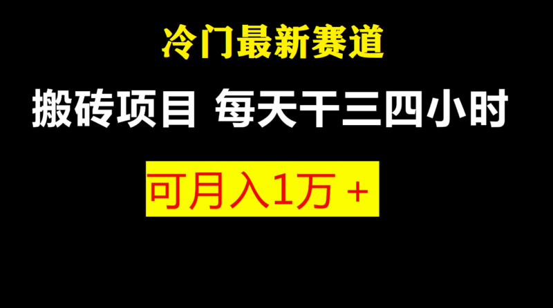 最新冷门游戏搬砖项目，零基础也能玩|52搬砖-我爱搬砖网
