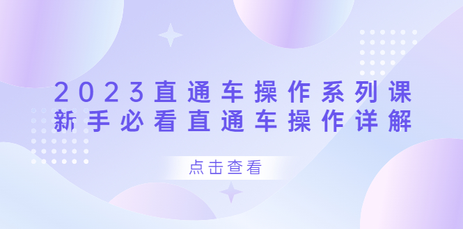 2023直通车操作 系列课，新手必看直通车操作详解|52搬砖-我爱搬砖网