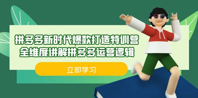 拼多多·新时代爆款打造特训营，全维度讲解拼多多运营逻辑|52搬砖-我爱搬砖网