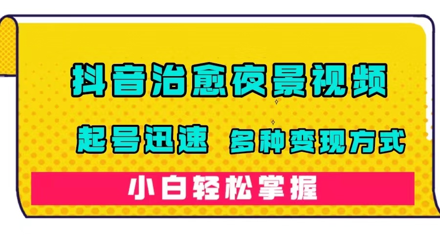 抖音治愈系夜景视频，起号迅速，多种变现方式，小白轻松掌握|52搬砖-我爱搬砖网