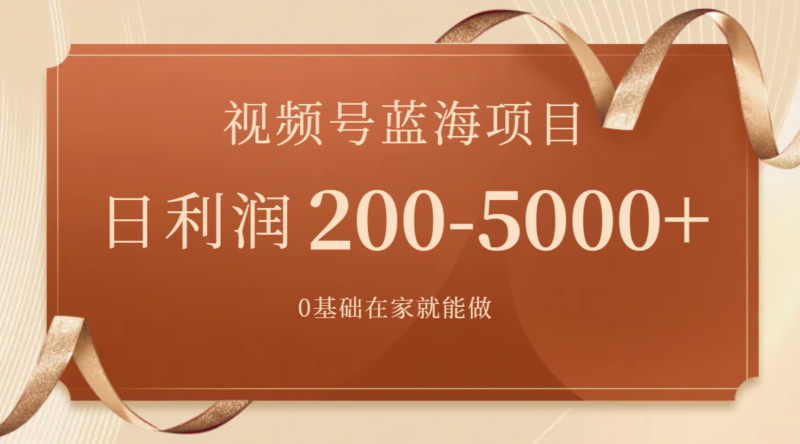 视频号蓝海项目,0基础在家也能做,日入200-5000+【附266G资料】|52搬砖-我爱搬砖网
