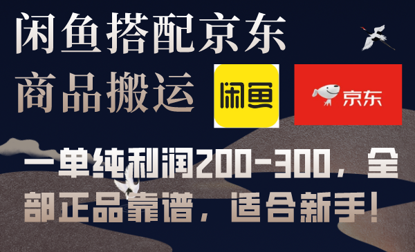 闲鱼搭配京东备份库搬运，一单纯利润200-300，全部正品靠谱，适合新手！|52搬砖-我爱搬砖网