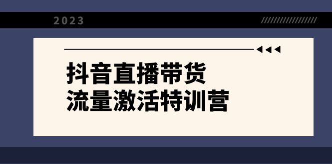 抖音直播带货-流量激活特训营，入行新手小白主播必学|52搬砖-我爱搬砖网