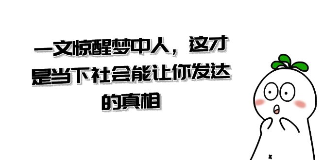 某公众号付费文章《一文 惊醒梦中人，这才是当下社会能让你发达的真相》|52搬砖-我爱搬砖网