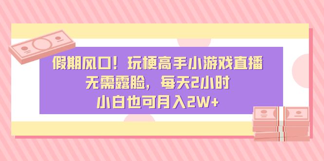 假期风口！玩梗高手小游戏直播，无需露脸，每天2小时，小白也可月入2W+|52搬砖-我爱搬砖网