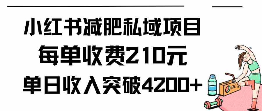 小红书减肥私域项目每单收费210元单日成交20单，最高日入4200+|52搬砖-我爱搬砖网