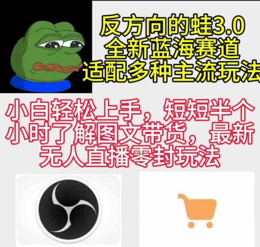 反方向的蛙3.0,图文最新玩法,变现多元化,新蓝海项目,小白轻松上手|52搬砖-我爱搬砖网
