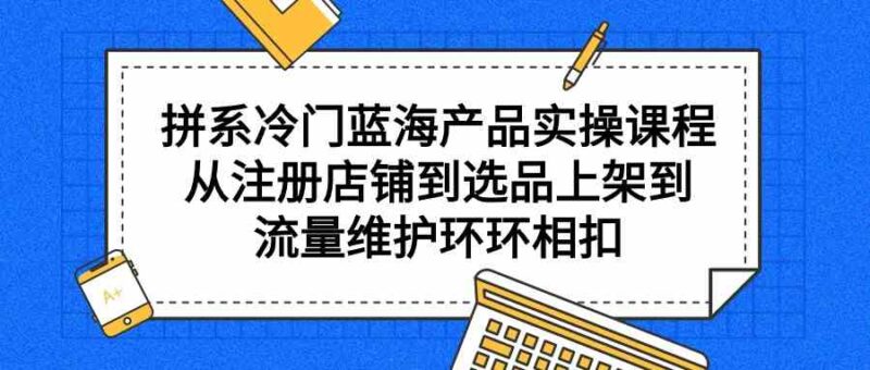 拼系冷门蓝海产品实操课程,从注册店铺到选品上架到流量维护环环相扣|52搬砖-我爱搬砖网