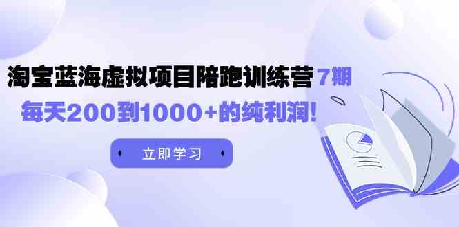 黄岛主《淘宝蓝海虚拟项目陪跑训练营7期》每天200到1000+的纯利润|52搬砖-我爱搬砖网