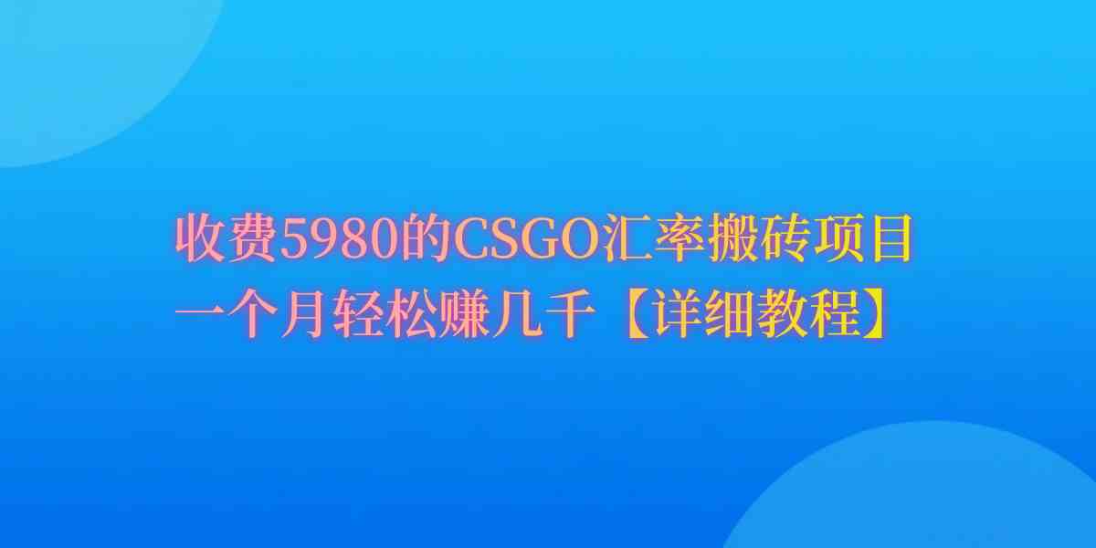 CSGO装备搬砖，月综合收益率高达60%，你也可以！|52搬砖-我爱搬砖网