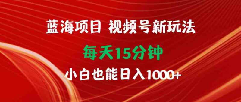 蓝海项目视频号新玩法 每天15分钟 小白也能日入1000+|52搬砖-我爱搬砖网