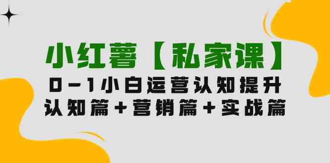 小红薯【私家课】0-1玩赚小红书内容营销，认知篇+营销篇+实战篇|52搬砖-我爱搬砖网