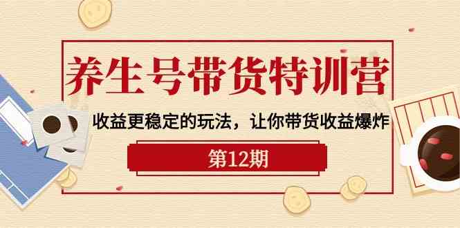 养生号带货特训营【12期】收益更稳定的玩法，让你带货收益爆炸-9节直播课|52搬砖-我爱搬砖网