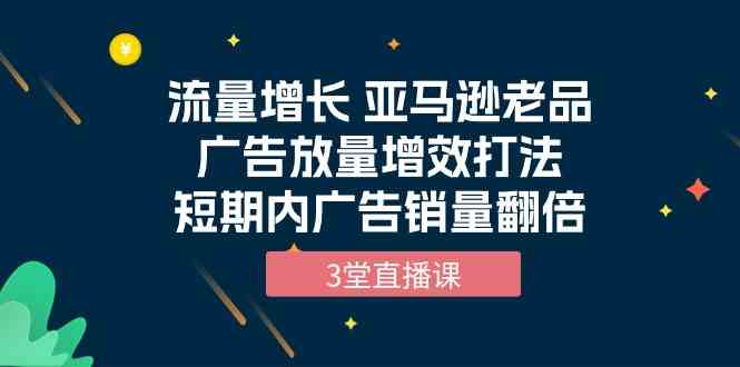 流量增长 亚马逊老品广告放量增效打法，短期内广告销量翻倍|52搬砖-我爱搬砖网