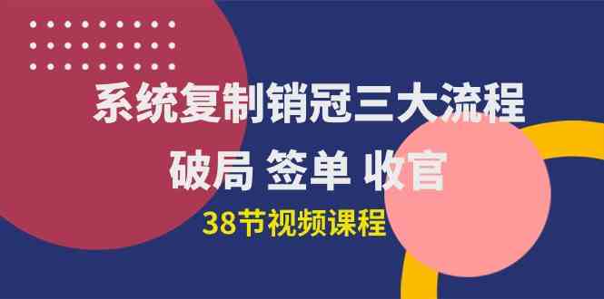 系统复制 销冠三大流程，破局 签单 收官|52搬砖-我爱搬砖网