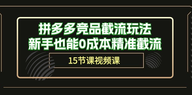 拼多多竞品截流玩法，新手也能0成本精准截流|52搬砖-我爱搬砖网