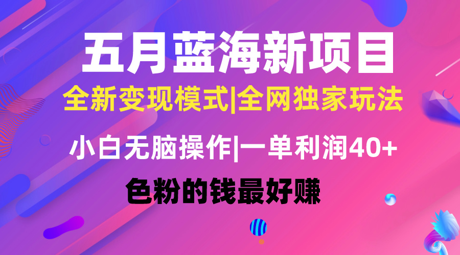 五月蓝海项目全新玩法，小白无脑操作，一天几分钟，矩阵操作，月入4万+|52搬砖-我爱搬砖网