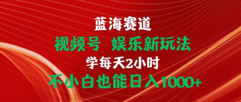 蓝海赛道视频号 娱乐新玩法每天2小时小白也能日入1000+|52搬砖-我爱搬砖网