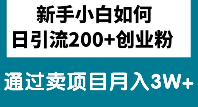 新手小白日引流200+创业粉,通过卖项目月入3W+|52搬砖-我爱搬砖网