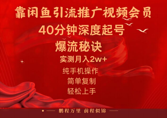 闲鱼暴力引流推广视频会员，能做到日入2W+，操作简单|52搬砖-我爱搬砖网