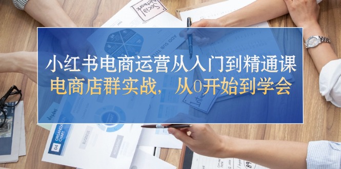 小红书电商运营从入门到精通课，电商店群实战，从0开始到学会|52搬砖-我爱搬砖网